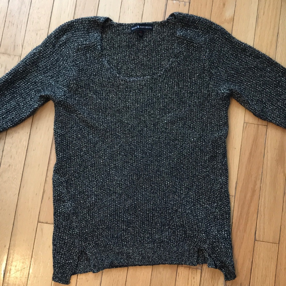 Rock & Republic black and gold long sleeve sweater